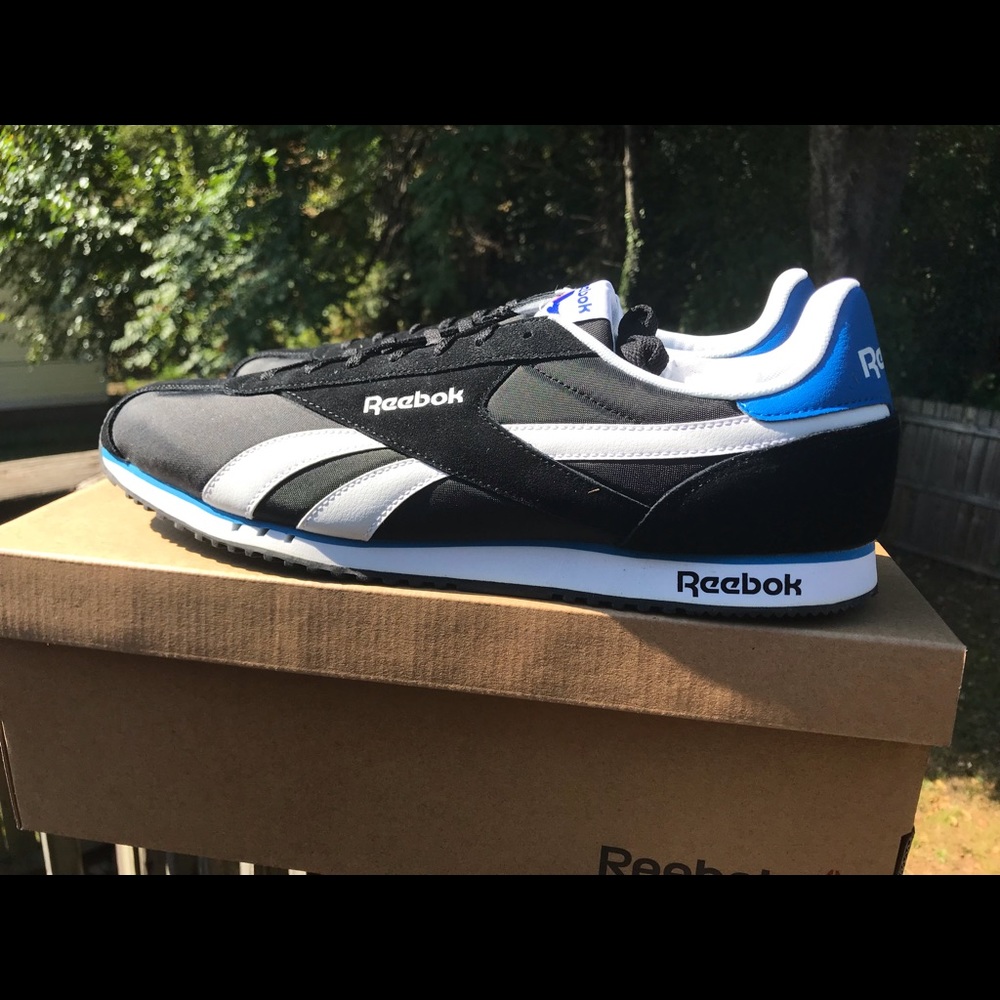 Reebok classic blue black and white